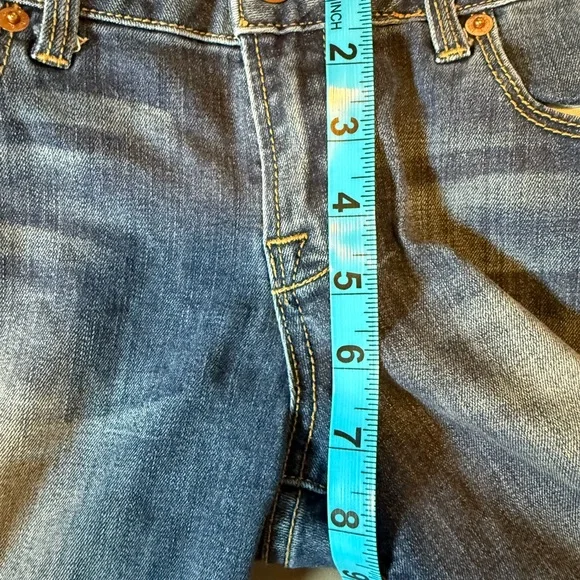 Lucky Brand Dark Blue Boot Cut Jeans low rise sz 0/26R 5pkt design, casual - Picture 13 of 16